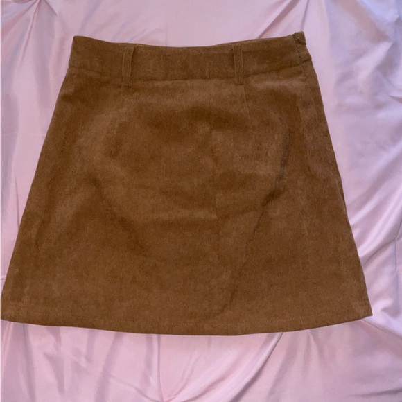 SHEIN Button Front Solid Cord Skirt - Picture 3 of 4